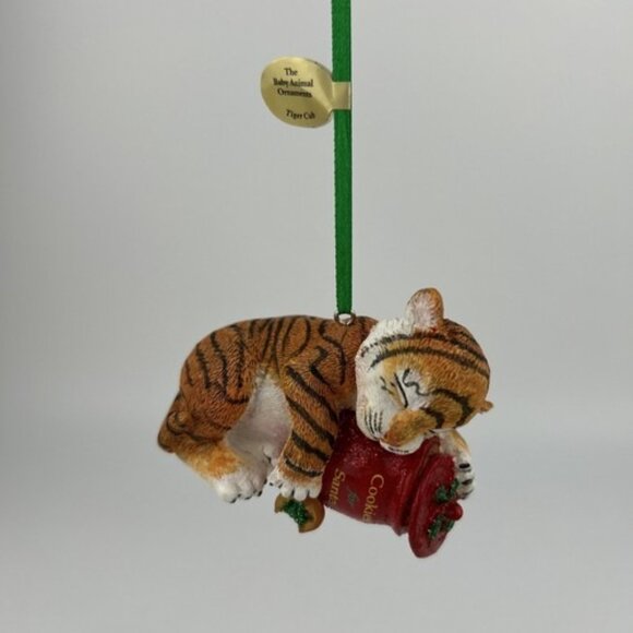 Danbury Mint The Baby Animal Christmas Ornament Tiger Cub Cookies Santa #2 - Picture 2 of 10